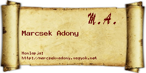 Marcsek Adony névjegykártya